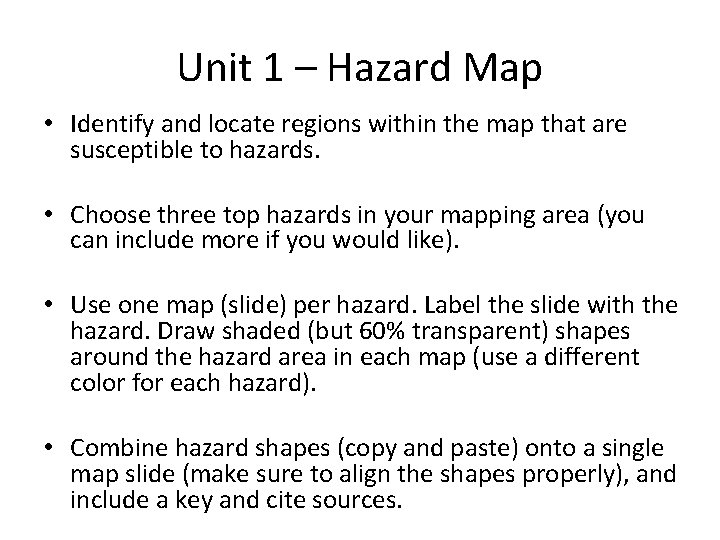 Hazard Map Template Unit 1 Map Your Hazards