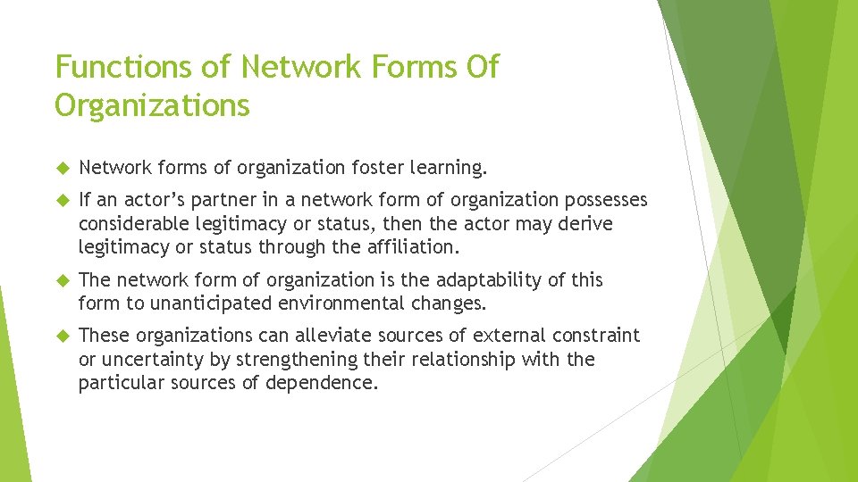 NETWORK ORGANIZATIONS ORHAN BALIKI Introduction 1 The Notion