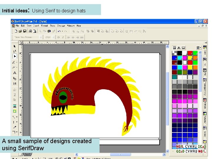 Initial ideas: Using Serif to design hats A small sample of designs created using
