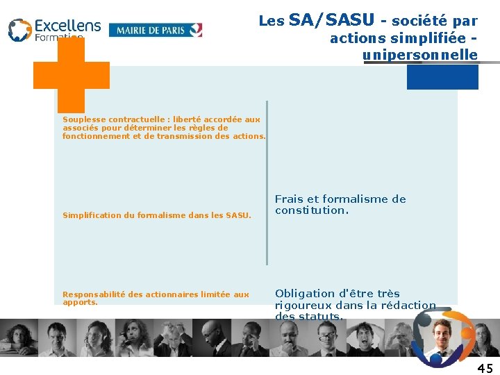Les SA/SASU - société par actions simplifiée unipersonnelle Souplesse contractuelle : liberté accordée aux
