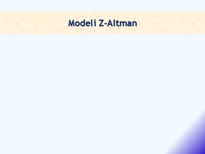 Modeli Z-Altman 