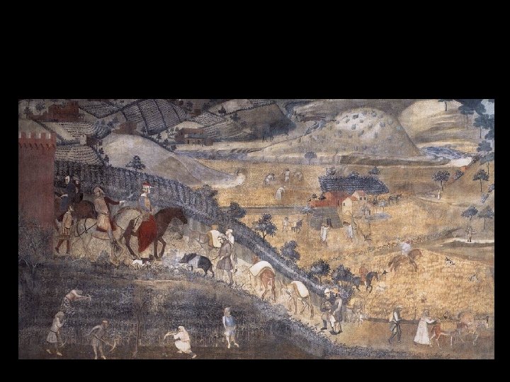 Ambroggio Lorenzetti Alegorie dobré vlády, Sala dei Nove, Palazzo Publico Siena, 1338 -1340 
