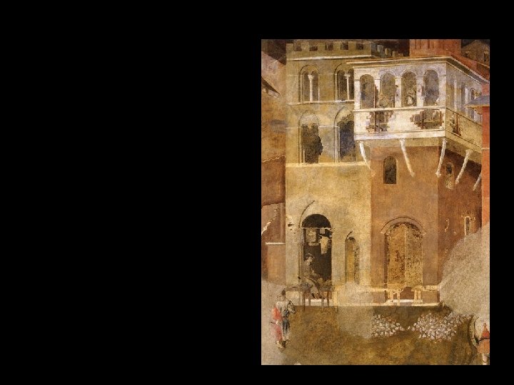 Ambroggio Lorenzetti Alegorie špatné vlády, Sala dei Nove, Palazzo Publico Siena, 1338 -1340 