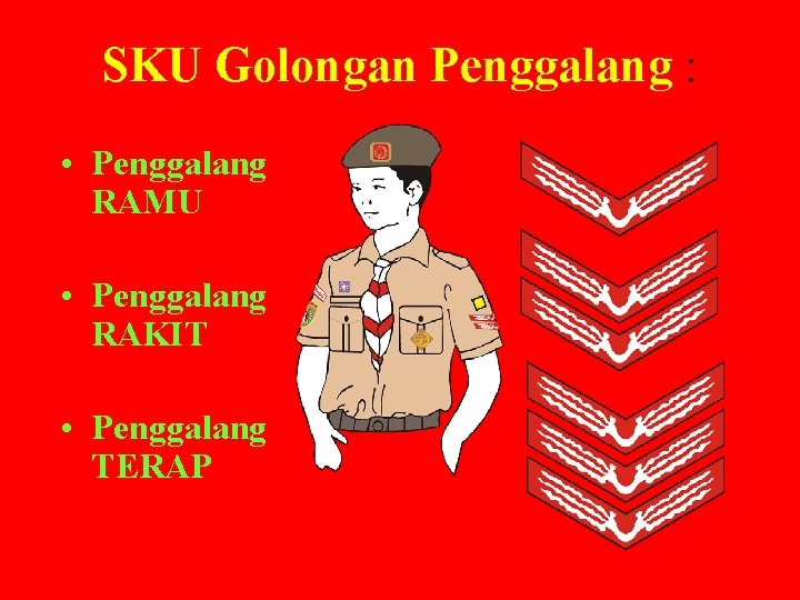SKU Golongan Penggalang : • Penggalang RAMU • Penggalang RAKIT • Penggalang TERAP 
