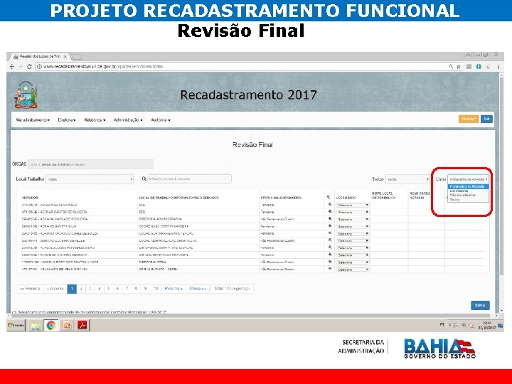 PROJETO RECADASTRAMENTO FUNCIONAL Revisão Final 