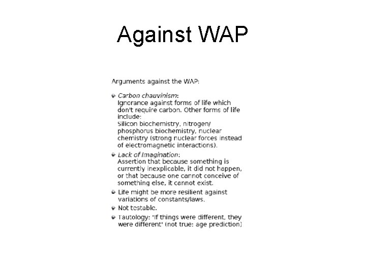 Against WAP 