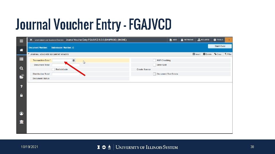 Journal Voucher Entry - FGAJVCD 10/19/2021 38 Journal Voucher Entry - FGAJVCD 10/19/2021 38