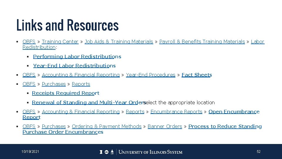 Links and Resources § OBFS » Training Center » Job Aids & Training Materials Links and Resources § OBFS » Training Center » Job Aids & Training Materials