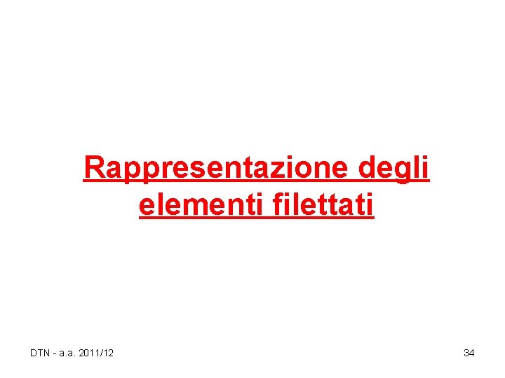 Rappresentazione degli elementi filettati DTN - a. a. 2011/12 34 