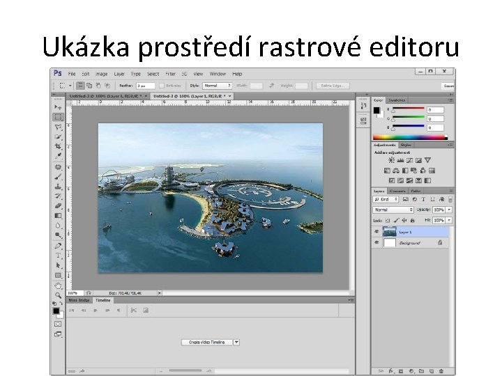 Ukázka prostředí rastrové editoru 