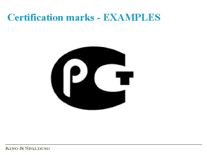 Certification marks - EXAMPLES 