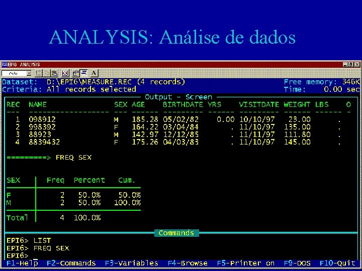 ANALYSIS: Análise de dados 