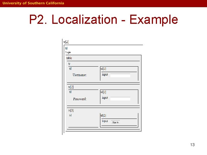 P 2. Localization - Example 13 P 2. Localization - Example 13