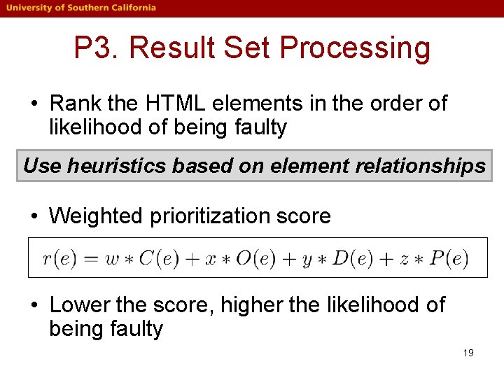 P 3. Result Set Processing • Rank the HTML elements in the order of P 3. Result Set Processing • Rank the HTML elements in the order of