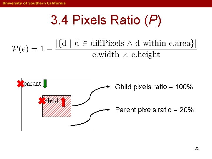3. 4 Pixels Ratio (P) ✖parent ✖child Child pixels ratio = 100% Parent pixels 3. 4 Pixels Ratio (P) ✖parent ✖child Child pixels ratio = 100% Parent pixels