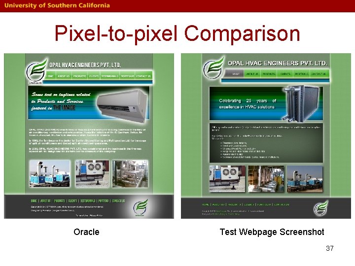 Pixel-to-pixel Comparison Oracle Test Webpage Screenshot 37 Pixel-to-pixel Comparison Oracle Test Webpage Screenshot 37