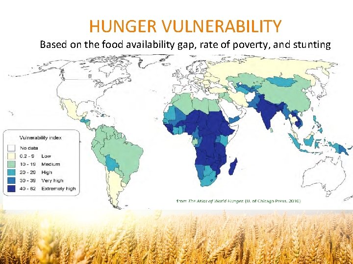 HUNGER VULNERABILITY Based on the food availability gap, rate of poverty, and stunting 