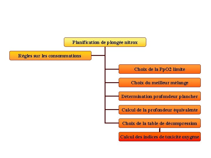 Planification de plongée nitrox Règles sur les consommations Choix de la Pp. O 2