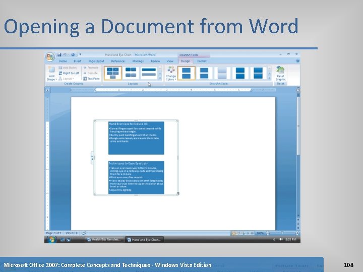 Opening a Document from Word Microsoft Office 2007: Complete Concepts and Techniques - Windows