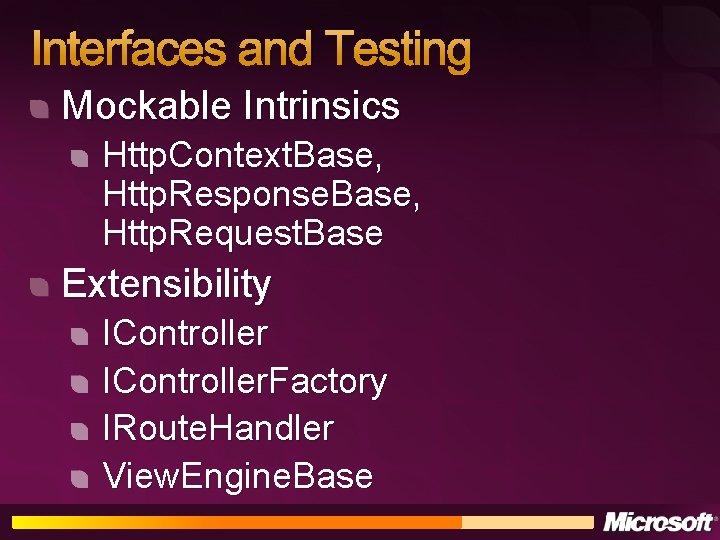 Interfaces and Testing Mockable Intrinsics Http. Context. Base, Http. Response. Base, Http. Request. Base