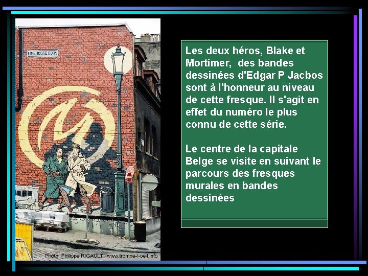 Les deux héros, Blake et Mortimer, des bandes dessinées d'Edgar P Jacbos sont à