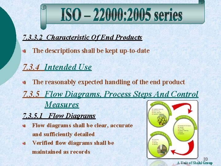 7. 3. 3. 2 Characteristic Of End Products The descriptions shall be kept up-to-date