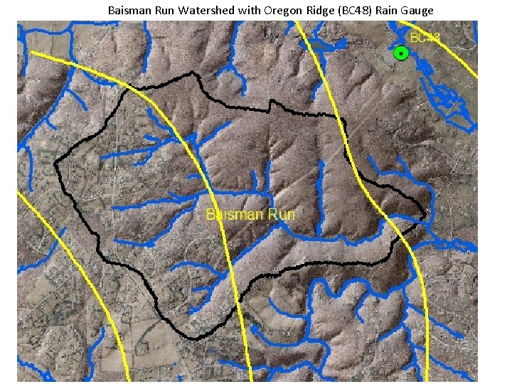 Baisman Run Watershed with Oregon Ridge (BC 48) Rain Gauge 