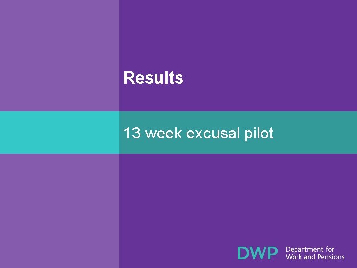 Results 13 week excusal pilot 