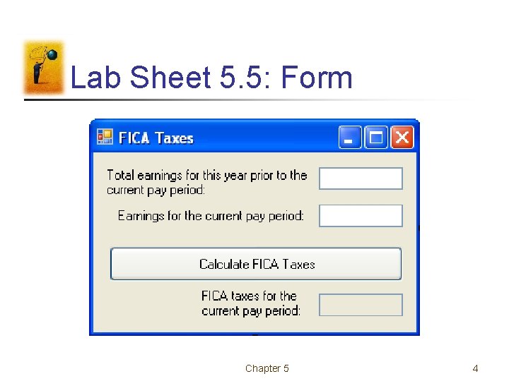Lab Sheet 5. 5: Form Chapter 5 4 