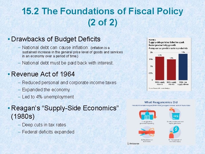 15. 2 The Foundations of Fiscal Policy (2 of 2) • Drawbacks of Budget