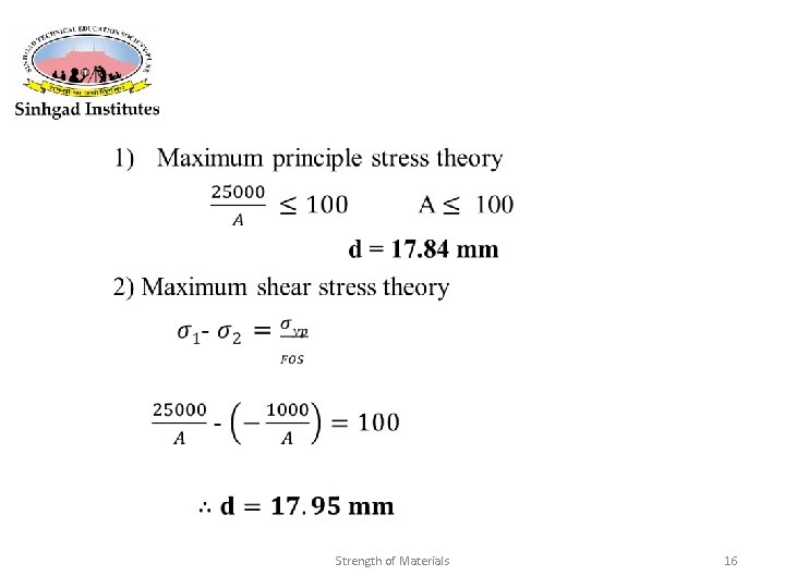  • Strength of Materials 16 