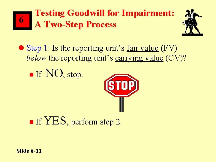 Testing Goodwill for Impairment: A Two-Step Process 6 l Step 1: Is the reporting
