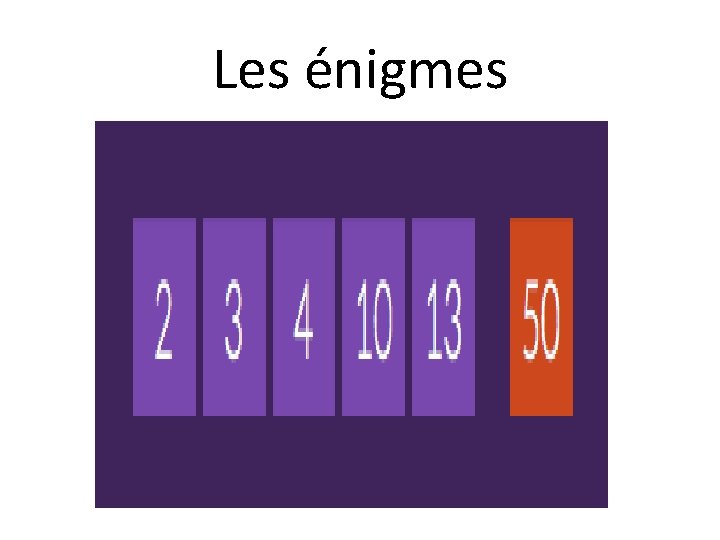 Les énigmes 