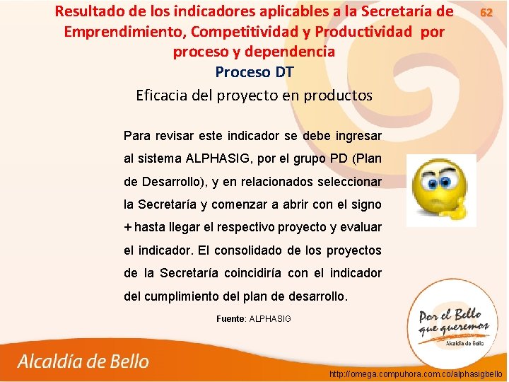 Resultado de los indicadores aplicables a la Secretaría de Emprendimiento, Competitividad y Productividad por