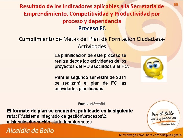 Resultado de los indicadores aplicables a la Secretaría de Emprendimiento, Competitividad y Productividad por