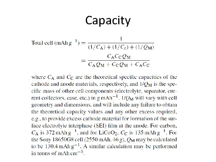 Capacity 