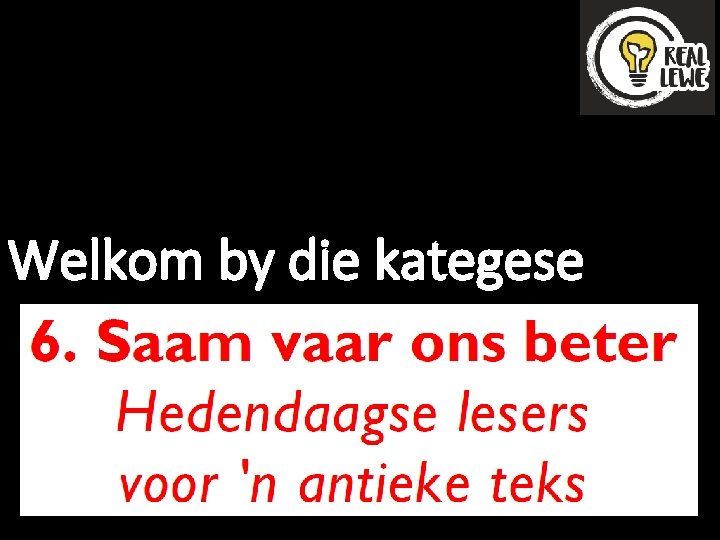 Welkom by die kategese 