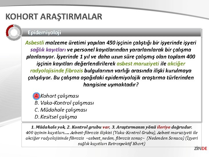 Epidemiyoloji Asbestli malzeme üretimi yapılan 450 işçinin çalıştığı bir işyerinde işyeri sağlık kayıtları ve