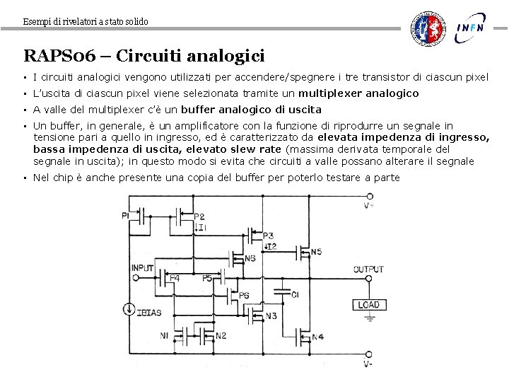 Esempi di rivelatori a stato solido RAPS 06 – Circuiti analogici • I circuiti