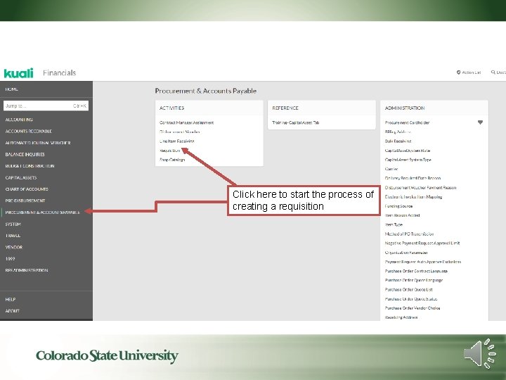 Click here to start the process of creating a requisition 