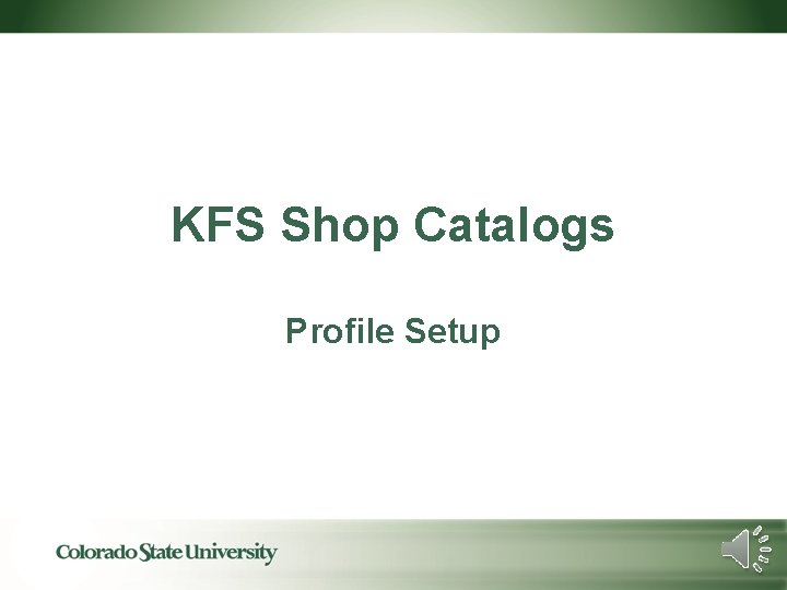 KFS Shop Catalogs Profile Setup 