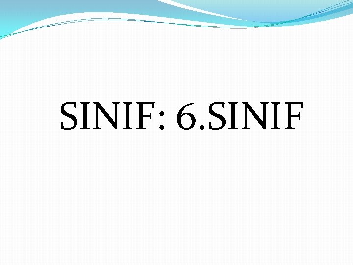 SINIF: 6. SINIF 