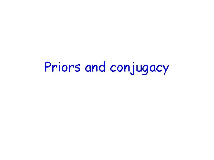 Priors and conjugacy 