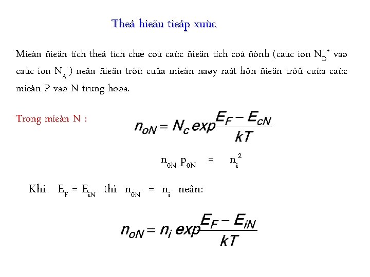 Theá hieäu tieáp xuùc Mieàn ñieän tích theå tích chæ coù caùc ñieän tích