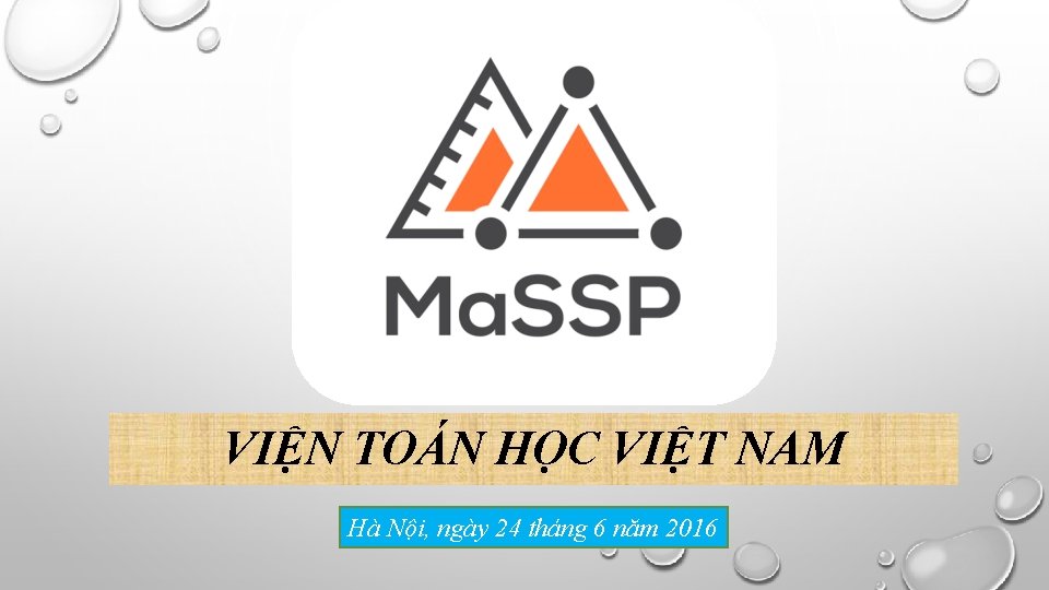 VIỆN TOÁN HỌC VIỆT NAM Hà Nội, ngày 24 tháng 6 năm 2016 