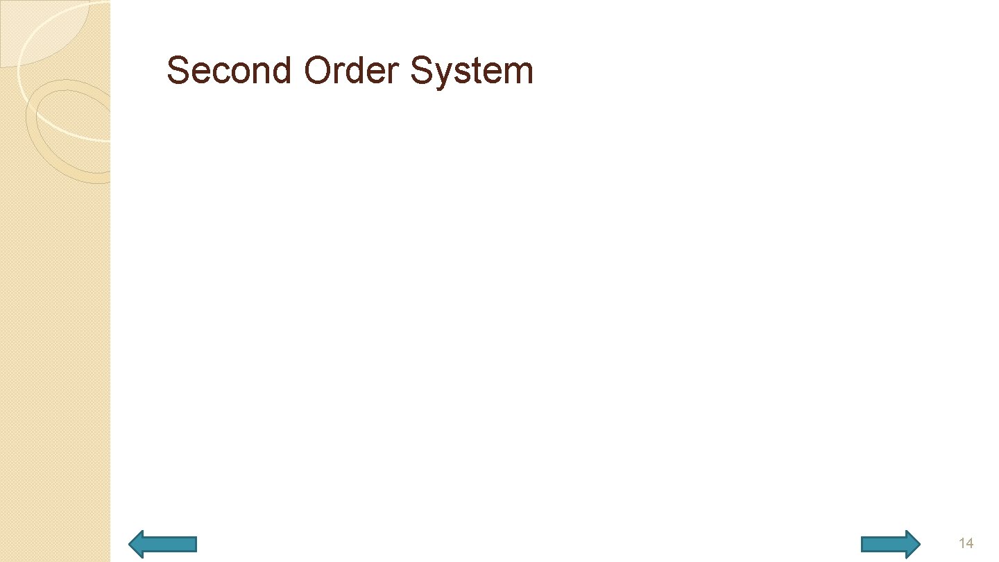 Second Order System 14 