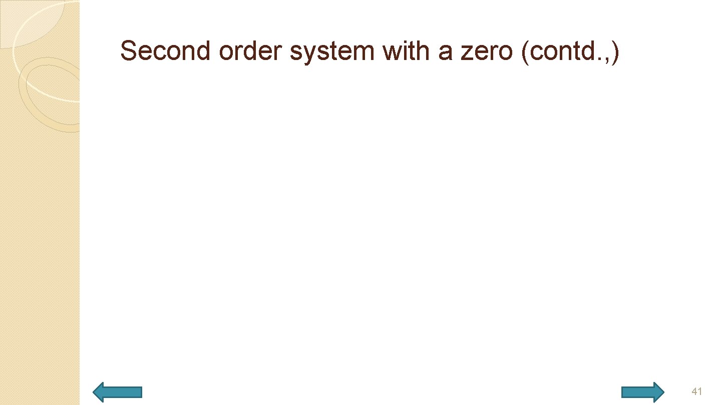 Second order system with a zero (contd. , ) 41 