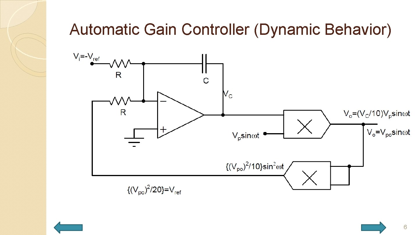 Automatic Gain Controller (Dynamic Behavior) 6 