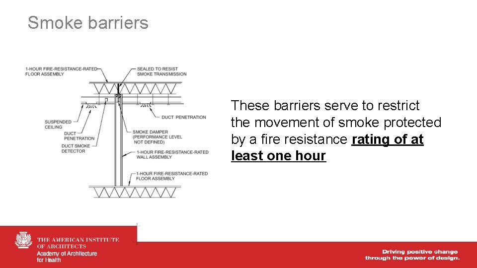 Smoke barriers These barriers serve to restrict the movement of smoke protected by a