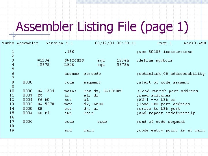 Assembler Listing File (page 1) Turbo Assembler 1 2 3 4 5 6 7